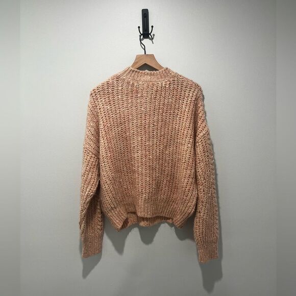 Topshop Dusty Rose Cable Knit Turtleneck Sweater 12 NWT - Picture 6 of 6